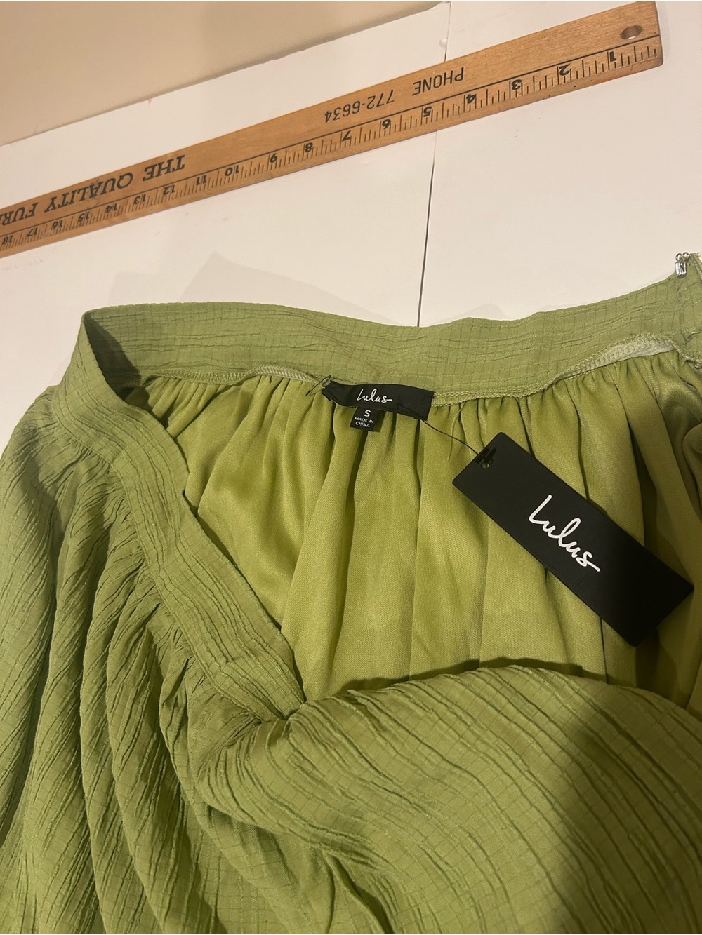 Lulu's Olive Green Textured Maxi Skirt